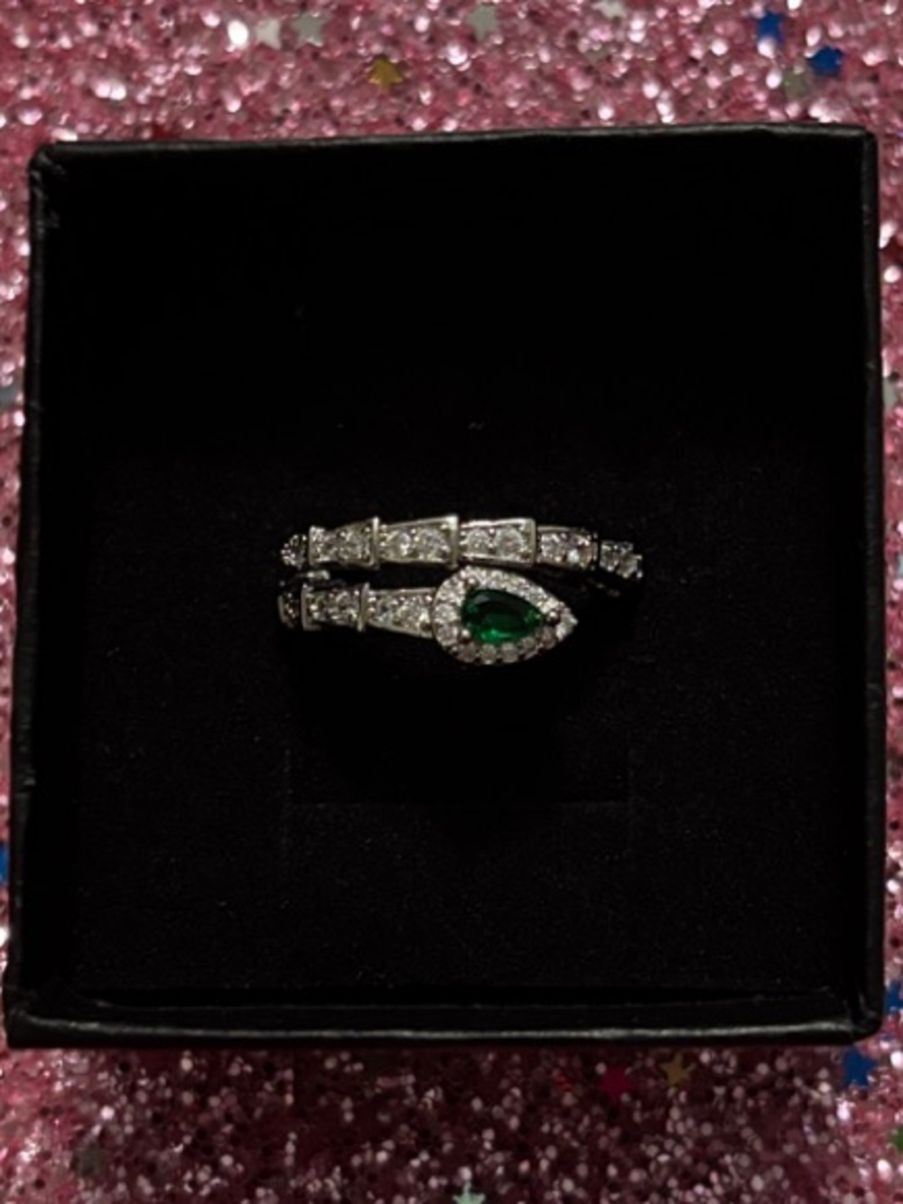 Snake Emerald & Diamond Ring - Picture 1 of 2